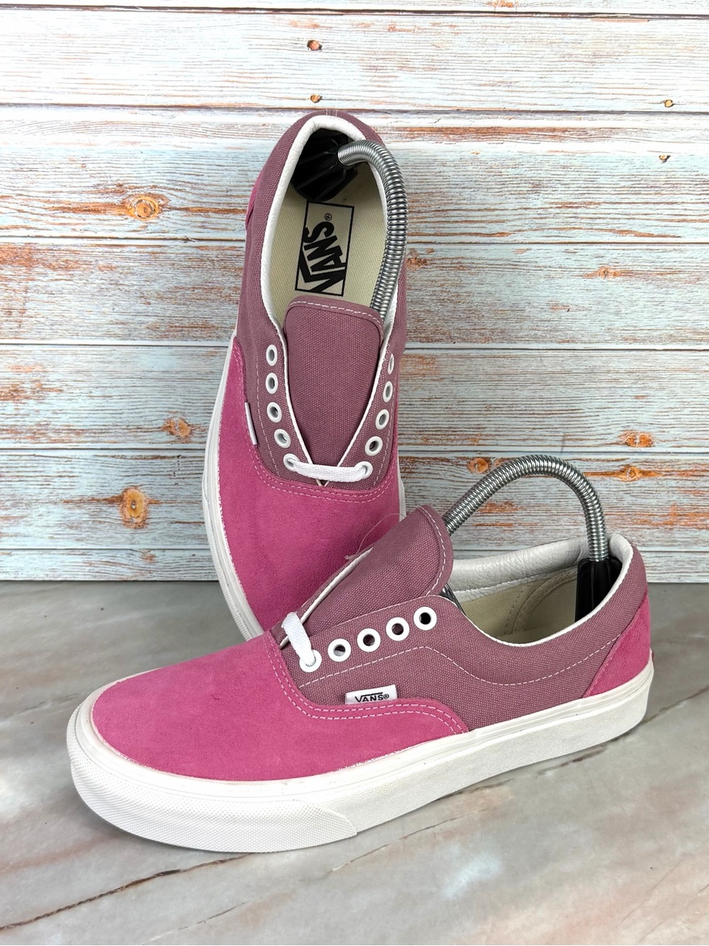NEW Vans Authentic Low Two-Tone Pink Canvas & Suede Lace-up Sneakers